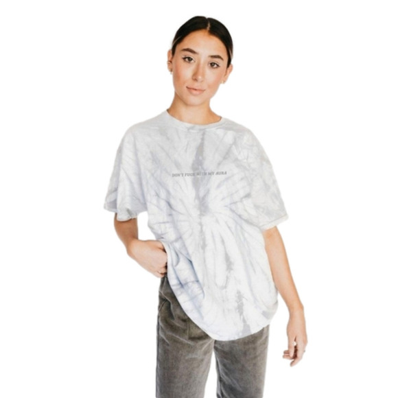 MAYFAIR Group Don't F*** With My Aura Tie Dye Oversized Tee Unisex OSFM - Picture 1 of 7